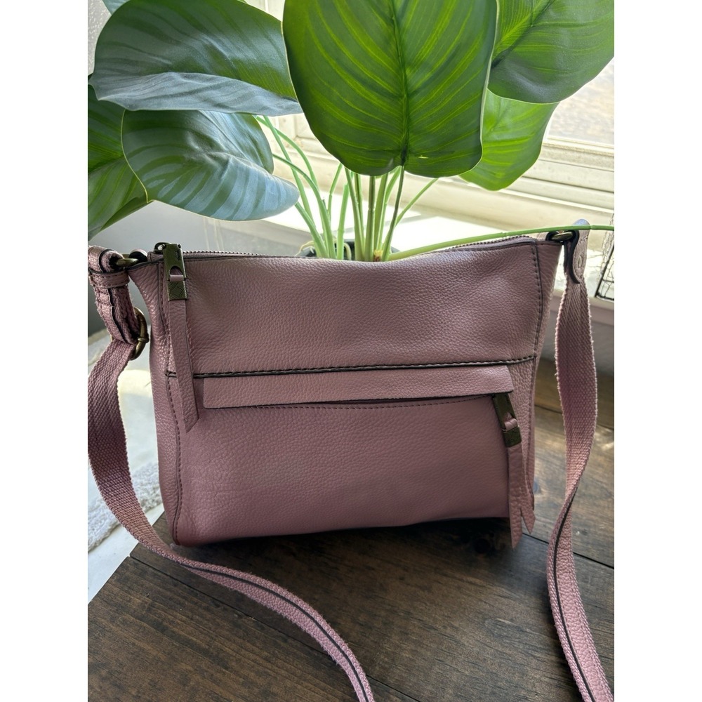 THE SAK Pink Pebbled Leather Handbag Crossbody Purse Tote Bag Med/Large